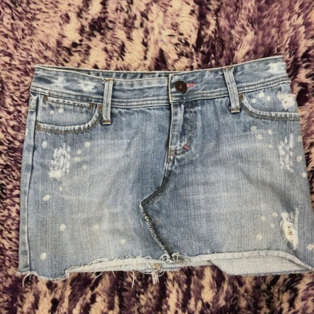 American Eagle Distressed Jean Skirt